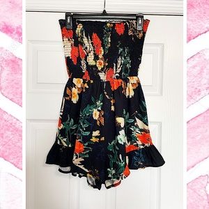 Floral Strapless Summertime Romper